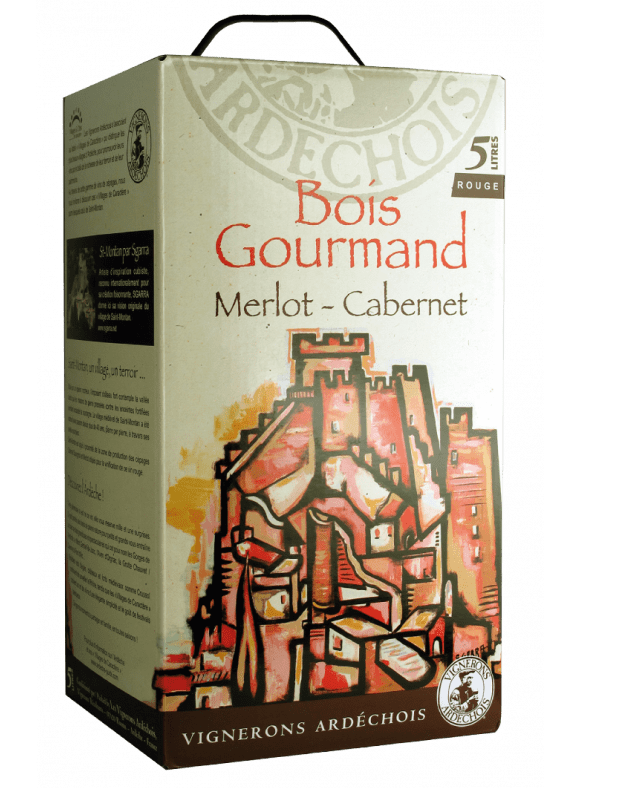 BIB 5L de Vin Rouge Bois Gourmand Rouge issu d'Ardèche